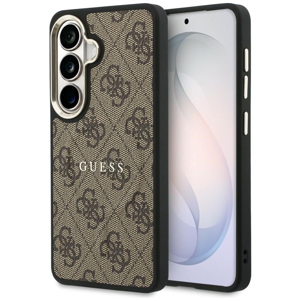 Θήκη MagSafe για Samsung Galaxy S26 S942, Guess, 4G Embossed Ring, Καφέ