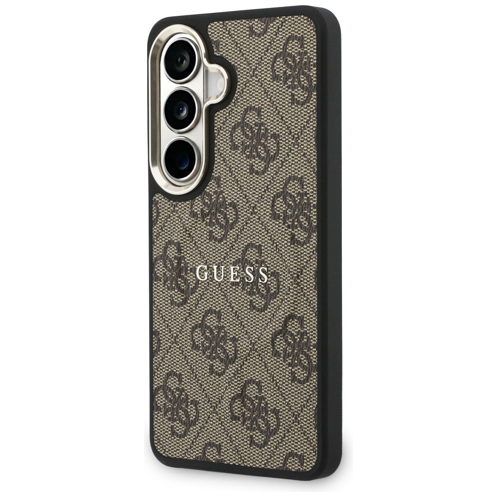 Θήκη MagSafe για Samsung Galaxy S26 S942, Guess, 4G Embossed Ring, Καφέ