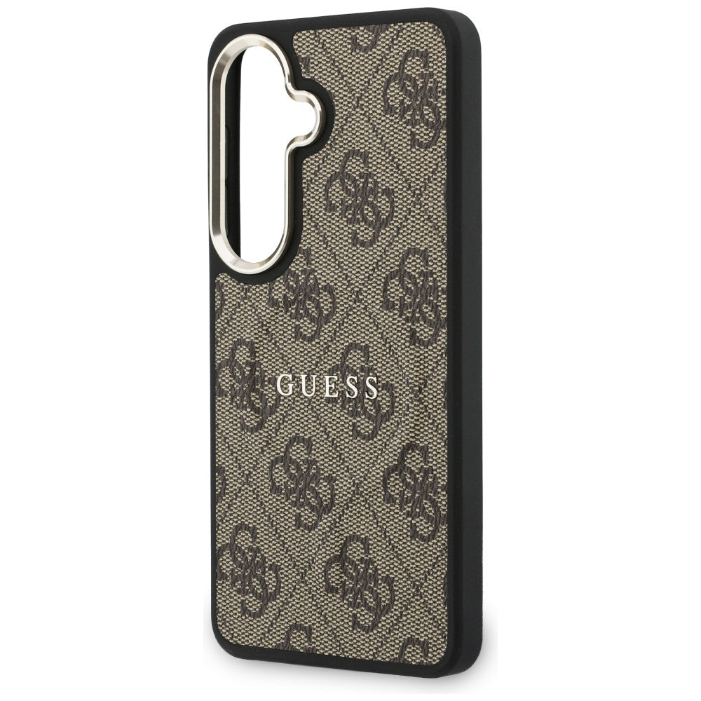 Θήκη MagSafe για Samsung Galaxy S26 S942, Guess, 4G Embossed Ring, Καφέ
