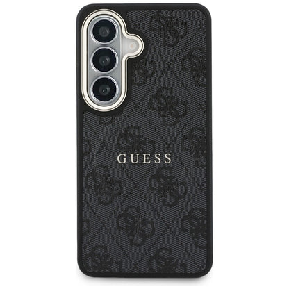 Θήκη MagSafe για Samsung Galaxy S26 S942, Guess, 4G Embossed Ring, Μαύρη