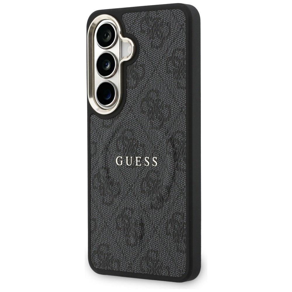 Θήκη MagSafe για Samsung Galaxy S26 S942, Guess, 4G Embossed Ring, Μαύρη