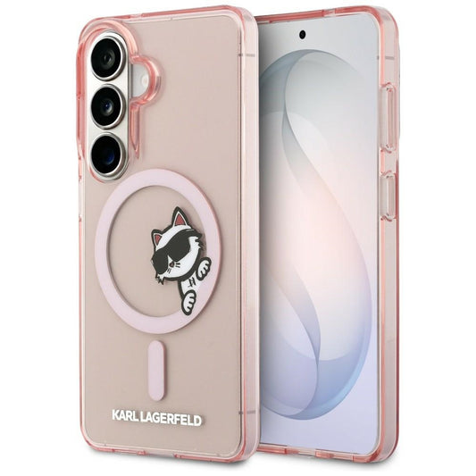 Θήκη MagSafe για Samsung Galaxy S26 S942, Karl Lagerfeld, IML Choupette Peekaboo Logo, Ροζ