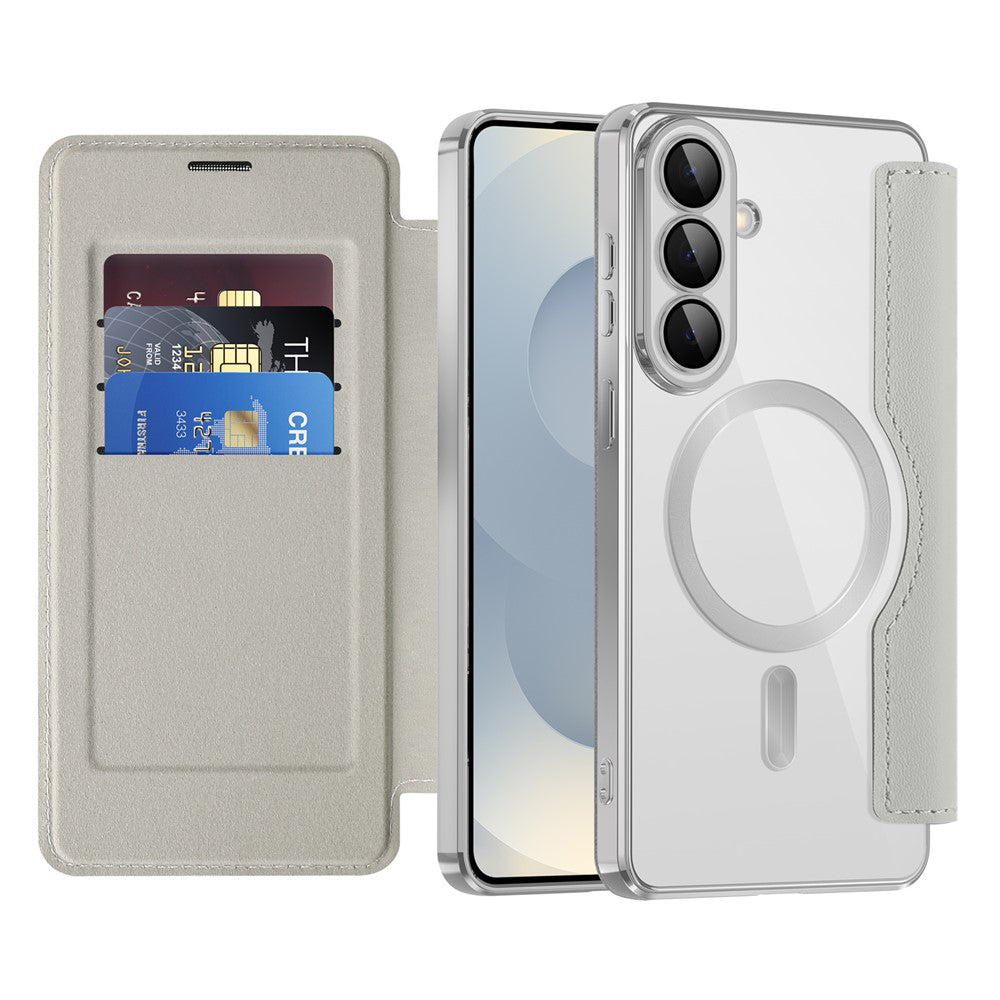 Θήκη MagSafe για Samsung Galaxy S26 S942, Techsuit, SmartMag Book, Γκρι