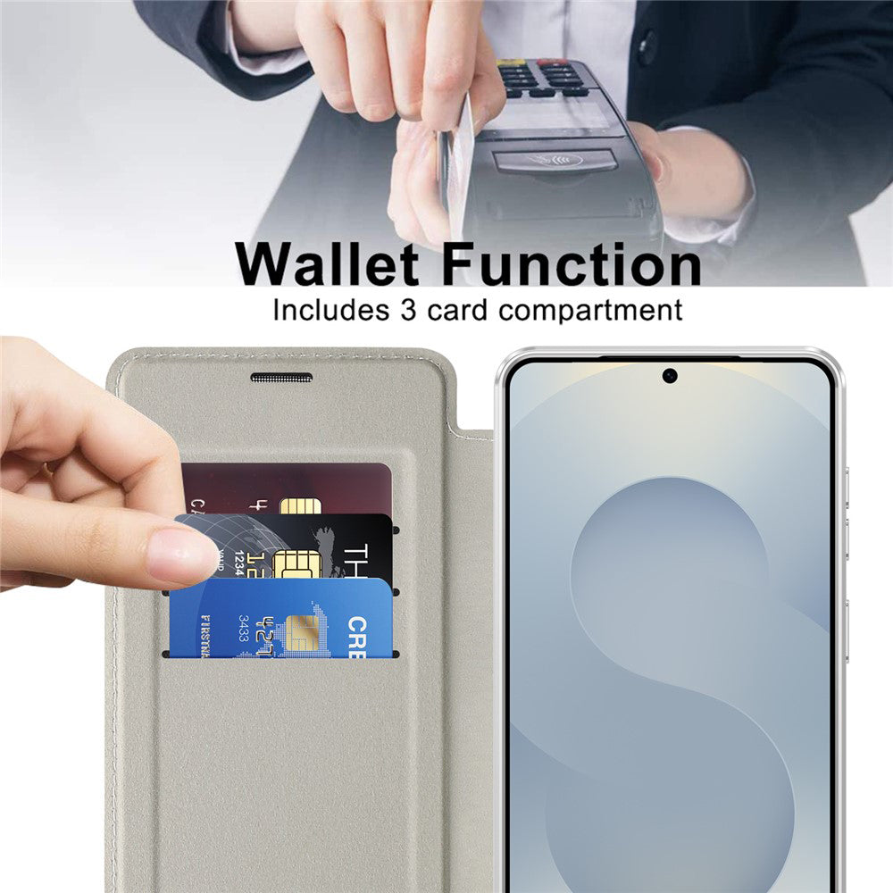 Θήκη MagSafe για Samsung Galaxy S26 S942, Techsuit, SmartMag Book, Γκρι