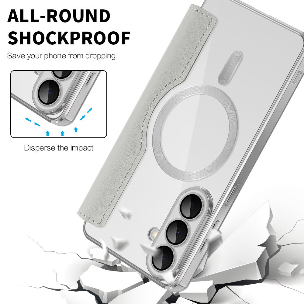 Θήκη MagSafe για Samsung Galaxy S26 S942, Techsuit, SmartMag Book, Γκρι