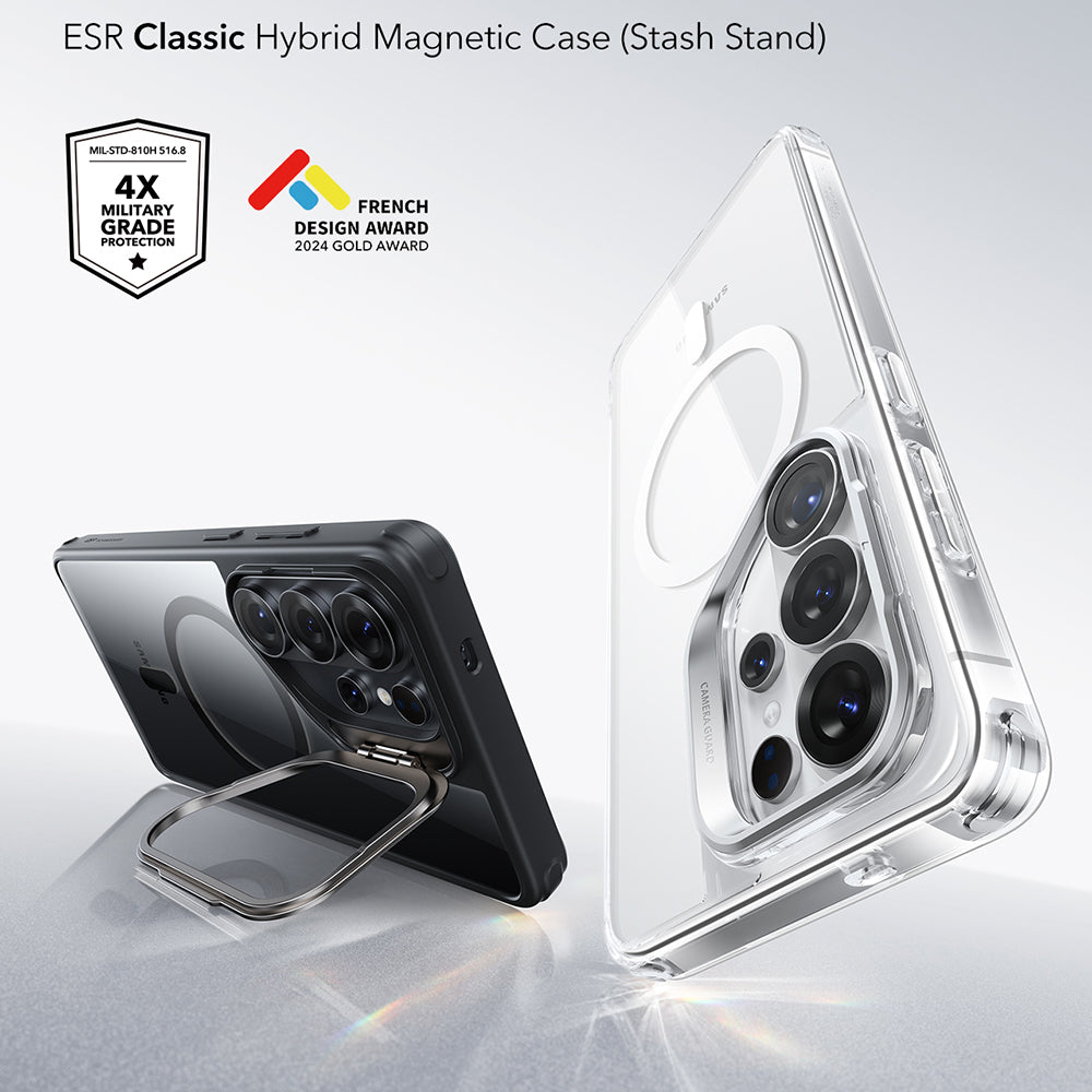 Θήκη MagSafe για Samsung Galaxy S26 Ultra S948, ESR, Classic Hybrid Kickstand, Διάφανη Μαύρη