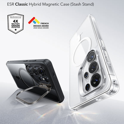 Θήκη MagSafe για Samsung Galaxy S26 Ultra S948, ESR, Classic Hybrid Kickstand, Διάφανη Μαύρη