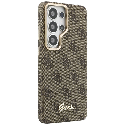 MagSafe Case for Samsung Galaxy S26 Ultra S948, Guess, 4G Script Logo, Brown