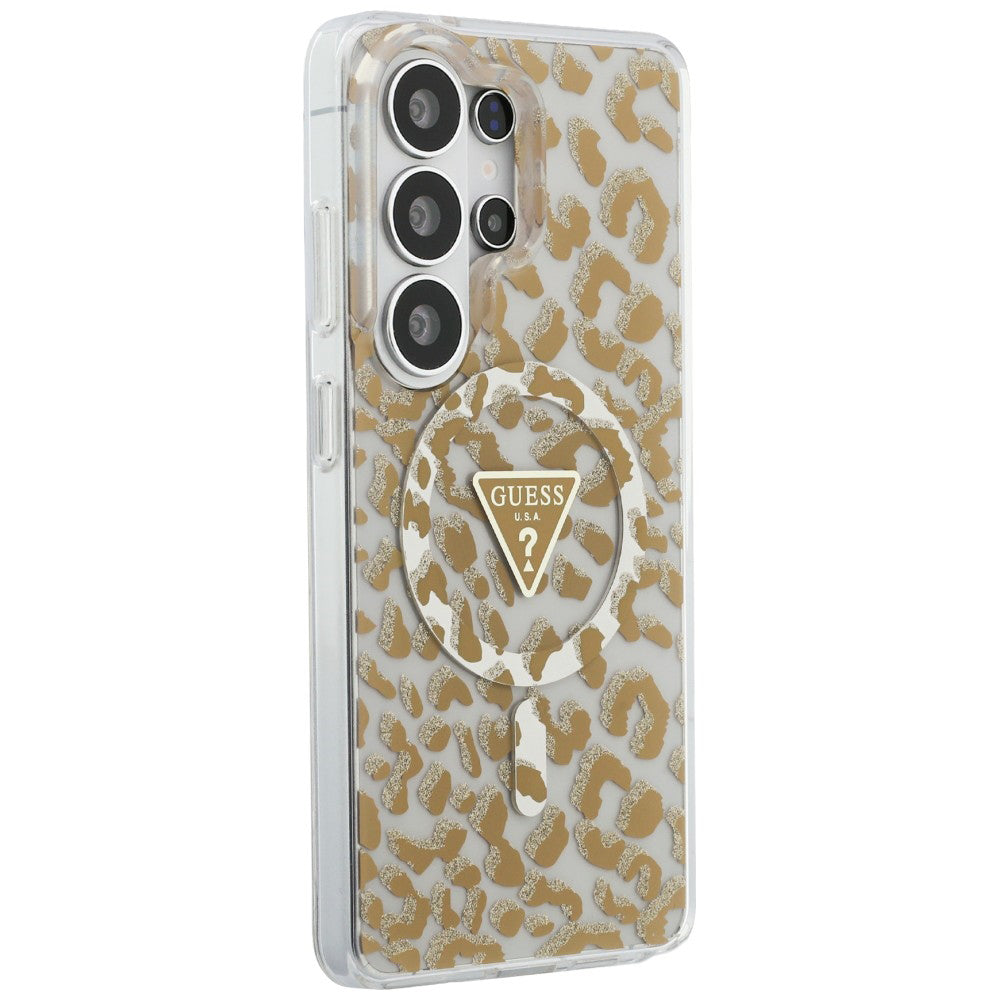 Θήκη MagSafe για Samsung Galaxy S26 Ultra S948, Guess, IML Leopard Pattern, Καφέ