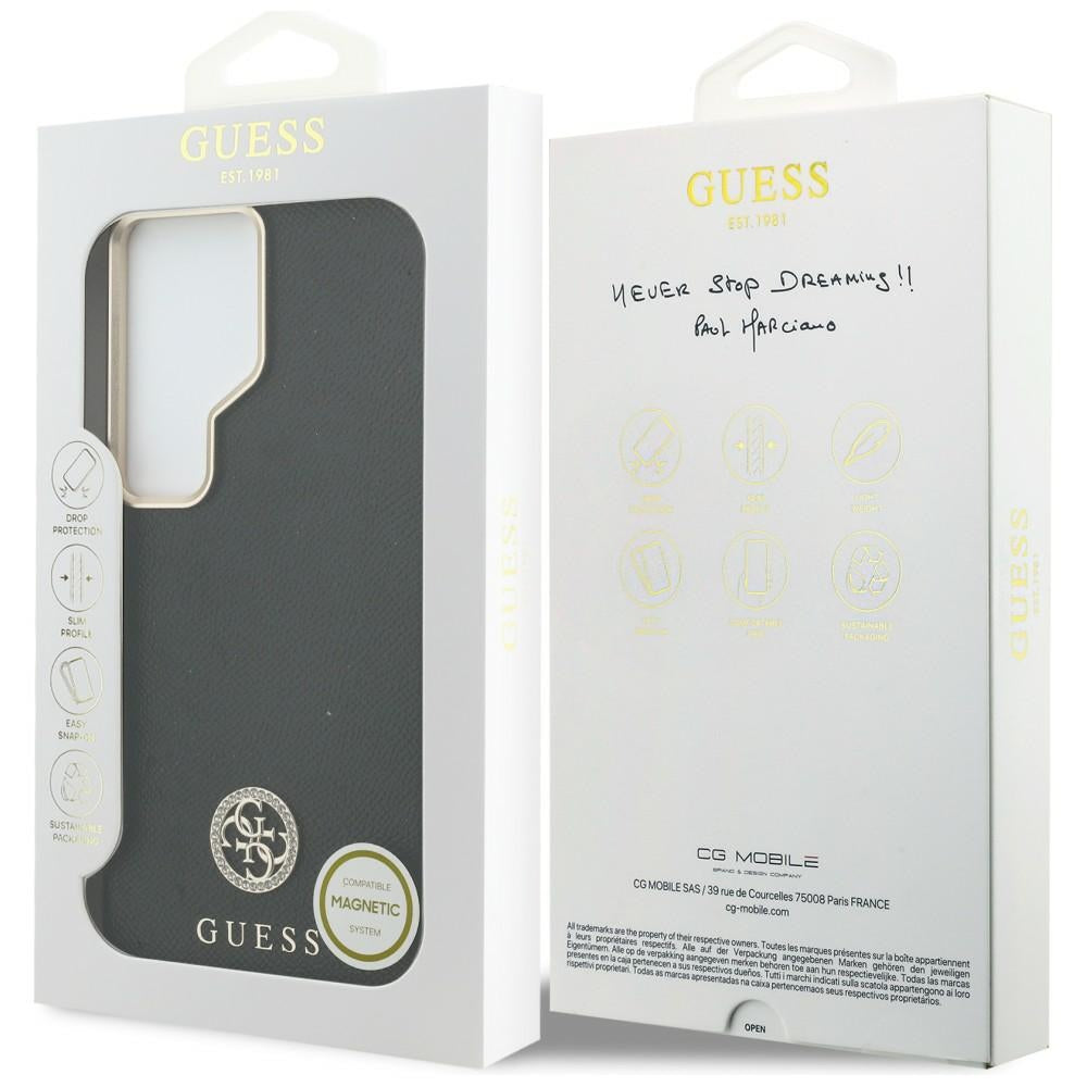 Θήκη MagSafe για Samsung Galaxy S26 Ultra S948, Guess, Rhinestone Round Logo, Μαύρη