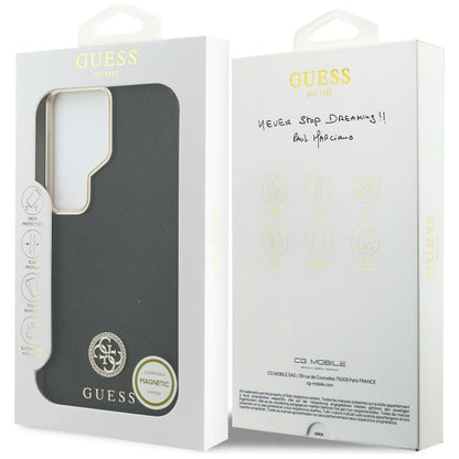 Θήκη MagSafe για Samsung Galaxy S26 Ultra S948, Guess, Rhinestone Round Logo, Μαύρη