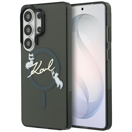 Θήκη MagSafe για Samsung Galaxy S26 Ultra S948, Karl Lagerfeld, IML Choupette Karl Script Logo, Μαύρη