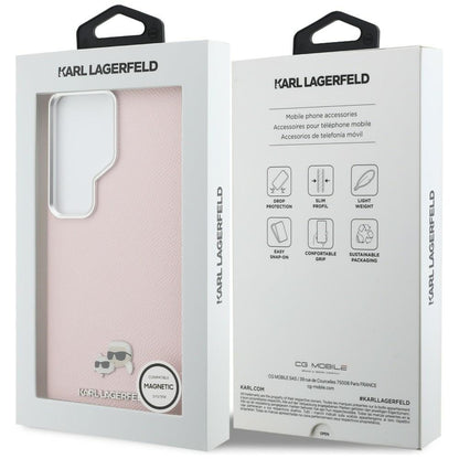 Θήκη MagSafe για Samsung Galaxy S26 Ultra S948, Karl Lagerfeld, Karl & Choupette Head's Pin, Ροζ