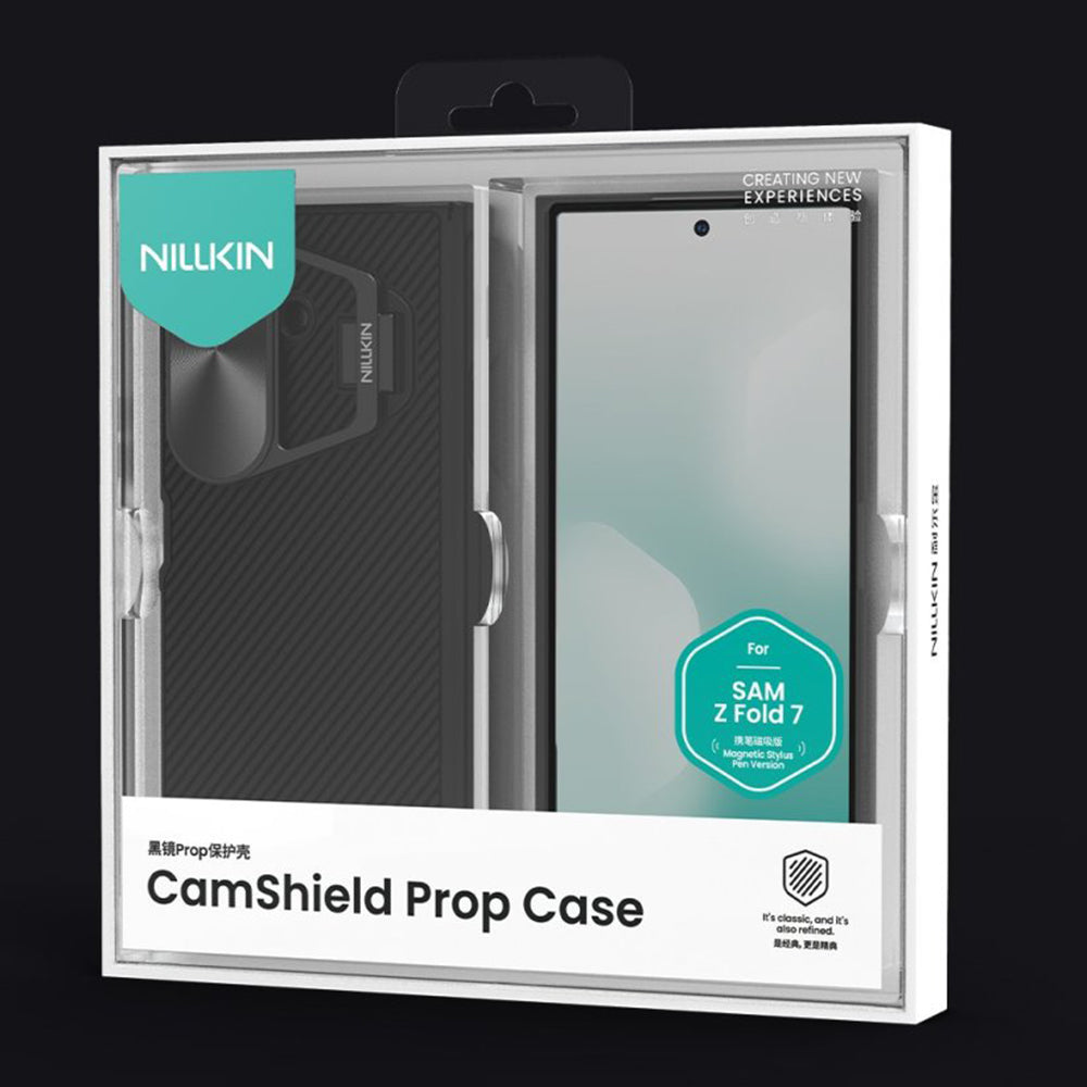 MagSafe Case for Samsung Galaxy Z Fold7 F966, Nillkin, CamShield Prop with Metal Lens Cover and S-Pen Holder, Black