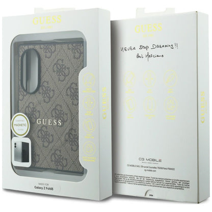 Θήκη MagSafe για Samsung Galaxy Z Fold8 F971, Guess, 4G Leather Classic, Καφέ