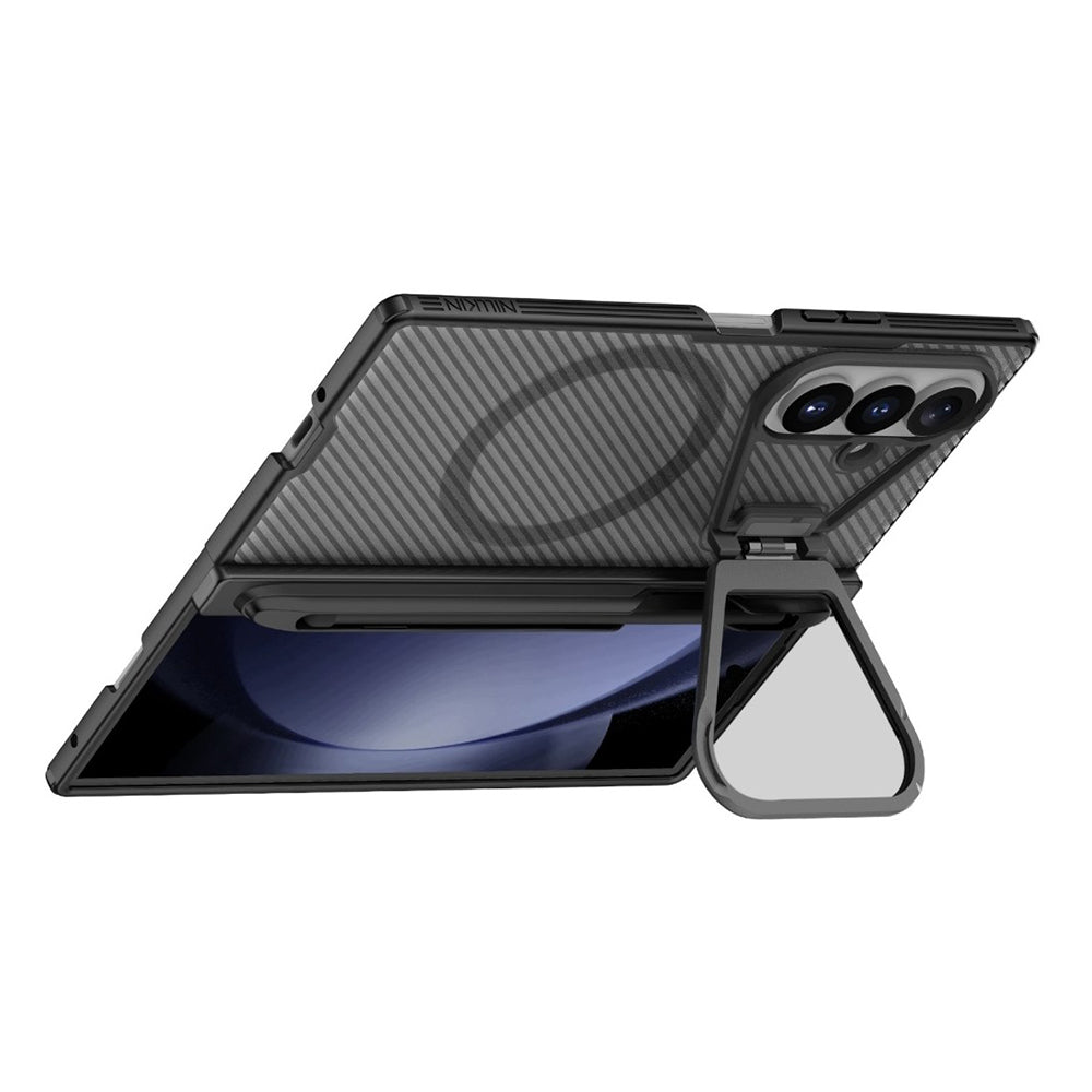 MagSafe Case for Samsung Galaxy Z Fold8 Ultra F976, Nillkin, CamShield Pro with Transparent Lens Cover and S-Pen Holder, Transparent Black