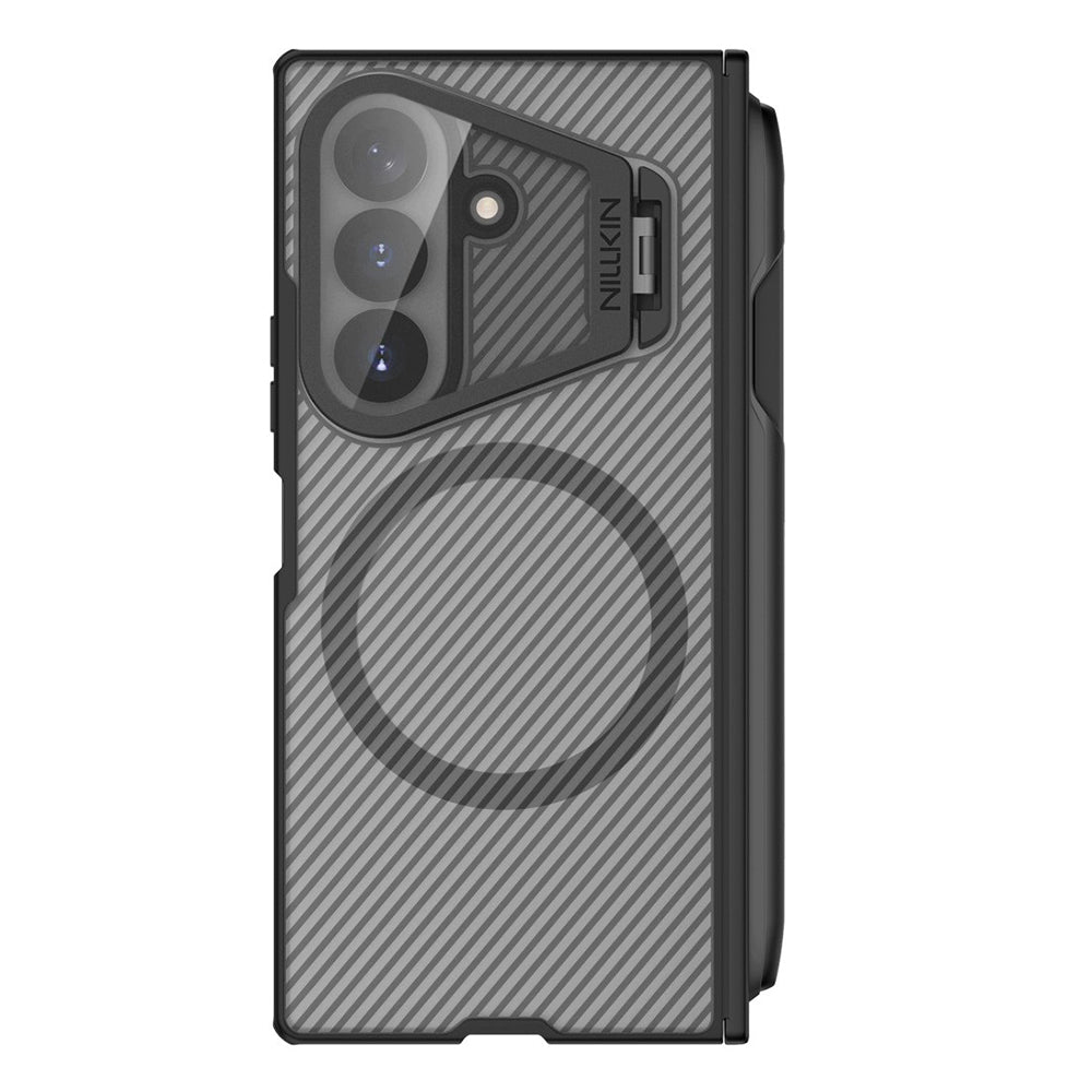 MagSafe Case for Samsung Galaxy Z Fold8 Ultra F976, Nillkin, CamShield Pro with Transparent Lens Cover and S-Pen Holder, Transparent Black