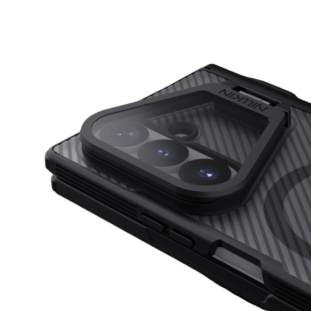 MagSafe Case for Samsung Galaxy Z Fold8 Ultra F976, Nillkin, CamShield Pro with Transparent Lens Cover and S-Pen Holder, Transparent Black