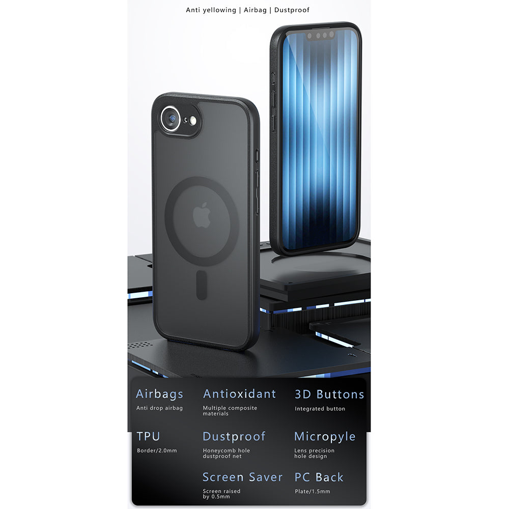 Θήκη MagSafe για Xiaomi Redmi Note 14 5G, Techsuit, PureFrost, Μαύρο Σατινέ