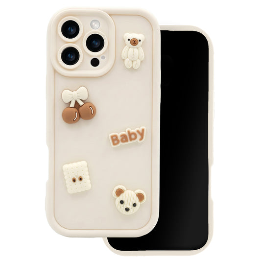 Θήκη για Apple iPhone 15, OEM, Ultra Trendy 3D Bear, Μπεζ
