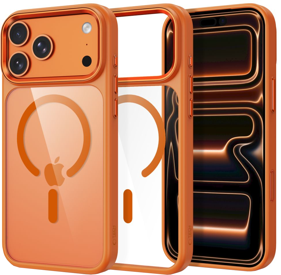 Θήκη για Apple iPhone 18 Pro / 17 Pro, Tech-Protect, Magmat CC, Πορτοκαλί Διαφανής