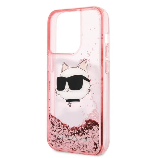 Θήκη για Apple iPhone 14 Pro, Karl Lagerfeld, Glitter Choupette's Head, Ροζ