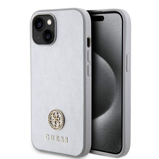 Θήκη για Apple iPhone 15, Guess, Strass Metal Logo, Ασημί