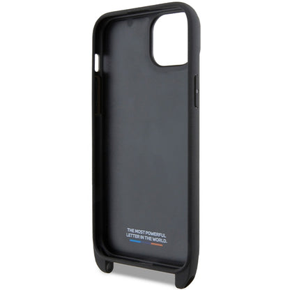 Case for Apple iPhone 15 Plus, BMW, M Edition Carbon Stripe & Strap, Black