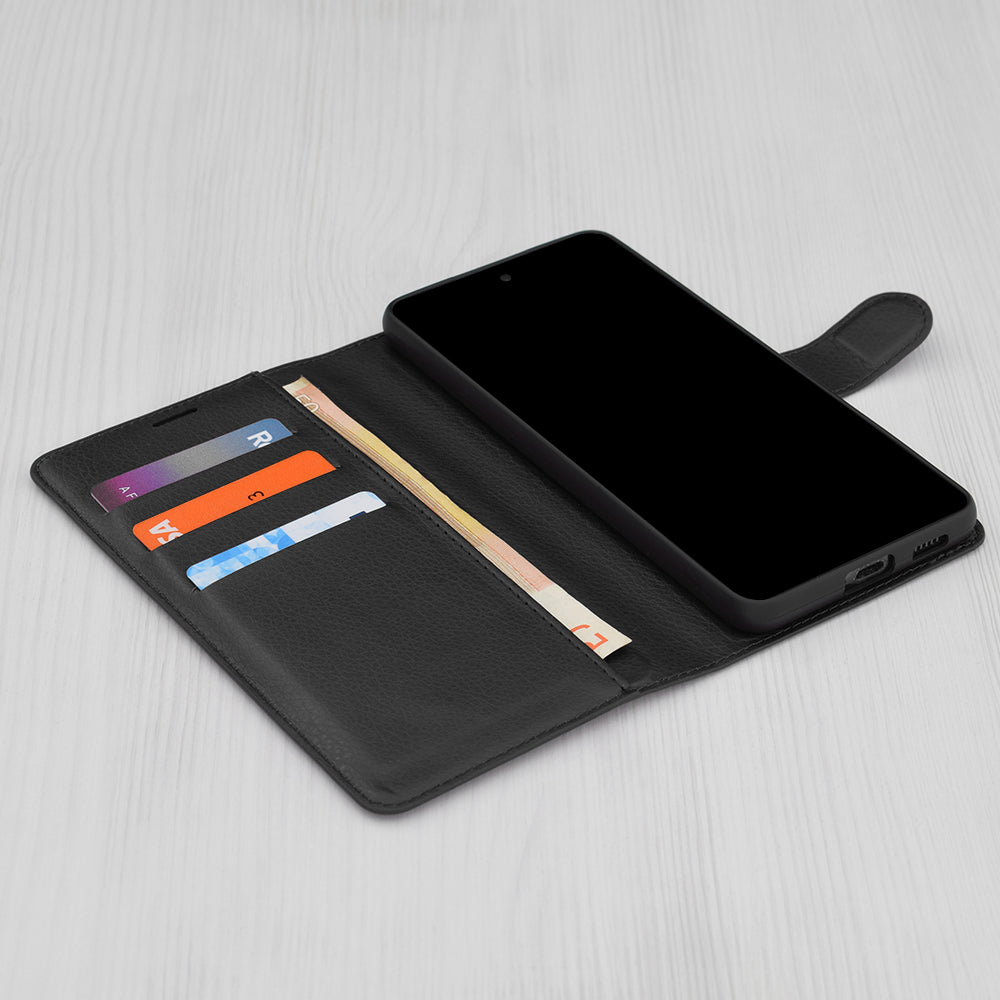 Case for Apple iPhone 15 Plus, Techsuit, Leather Folio, Black