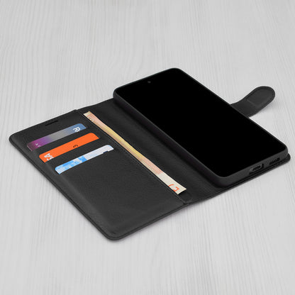 Case for Apple iPhone 15 Plus, Techsuit, Leather Folio, Black