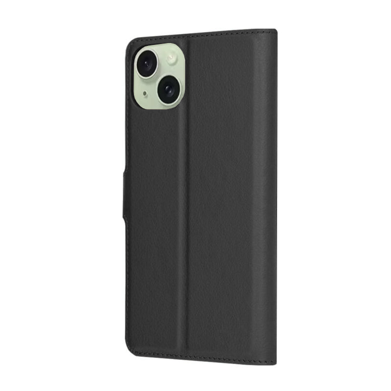 Case for Apple iPhone 15 Plus, Techsuit, Leather Folio, Black