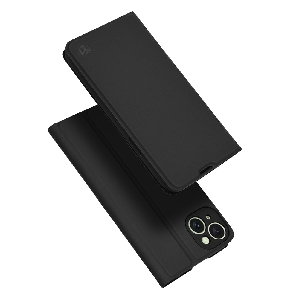 Case for Apple iPhone 15 Plus, Techsuit, Magskin Book, Black