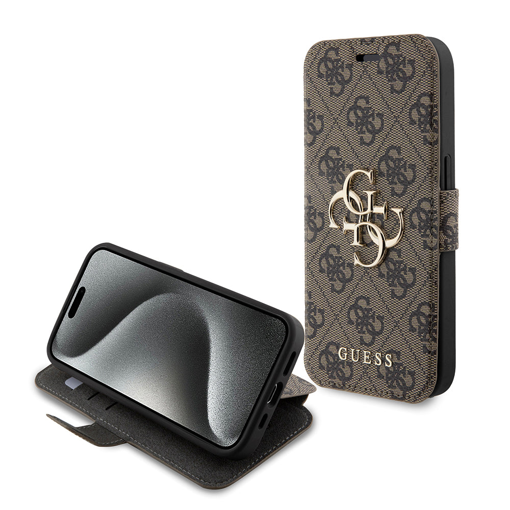 Θήκη για Apple iPhone 15 Pro Max, Guess, 4G Book, Καφέ