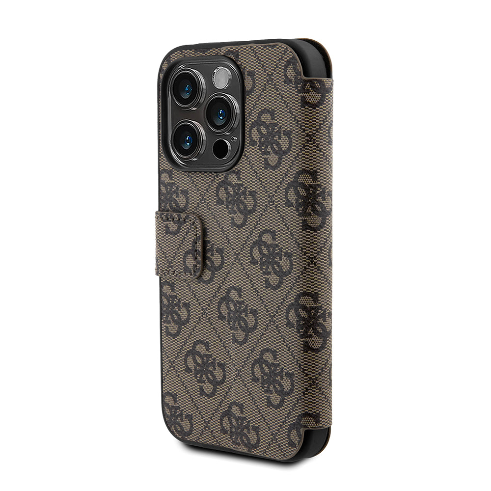 Θήκη για Apple iPhone 15 Pro Max, Guess, 4G Book, Καφέ