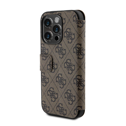 Θήκη για Apple iPhone 15 Pro Max, Guess, 4G Book, Καφέ