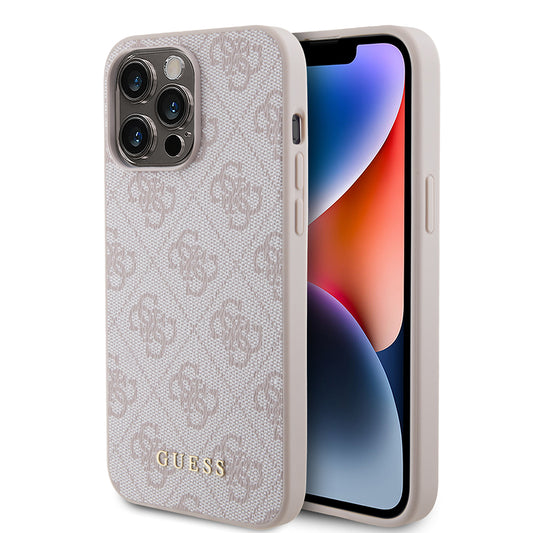 Θήκη για Apple iPhone 15 Pro Max, Guess, 4G Metal Gold Logo, Ροζ