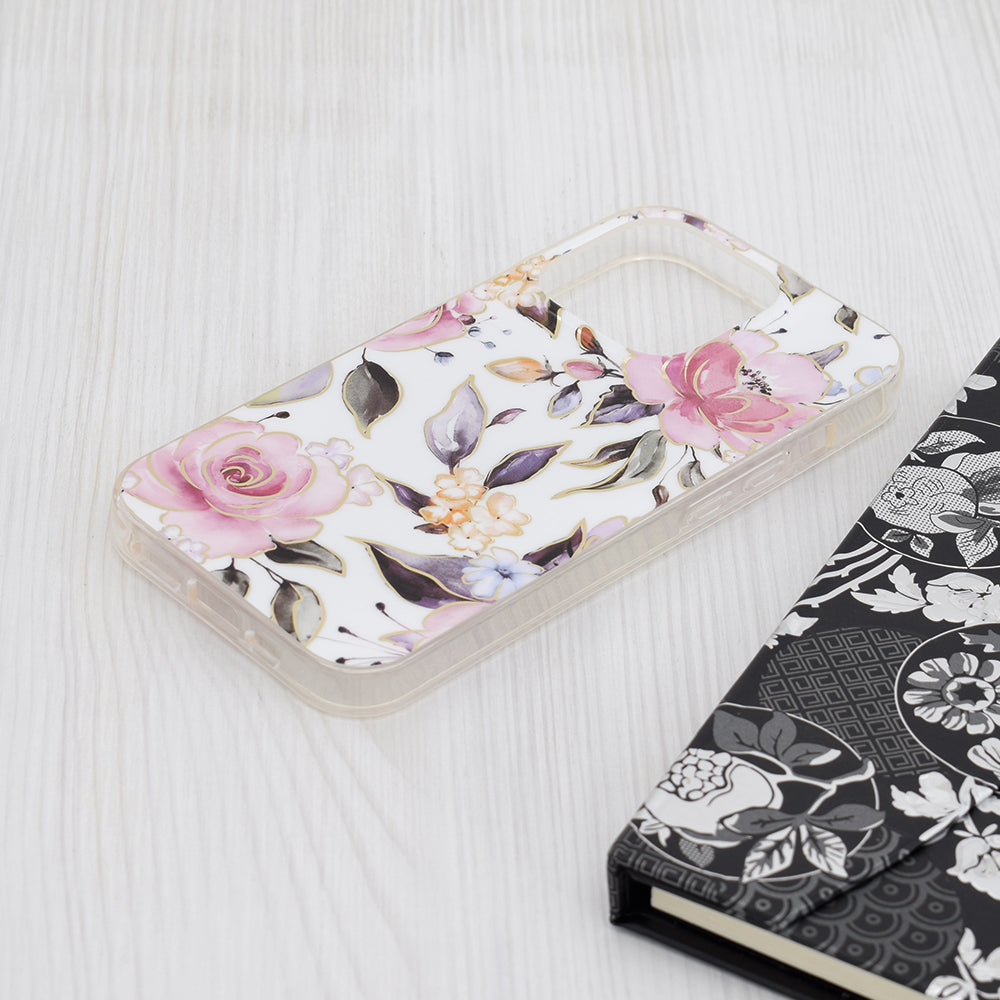 Θήκη για Apple iPhone 15 Pro, Techsuit, Marble, Λευκό