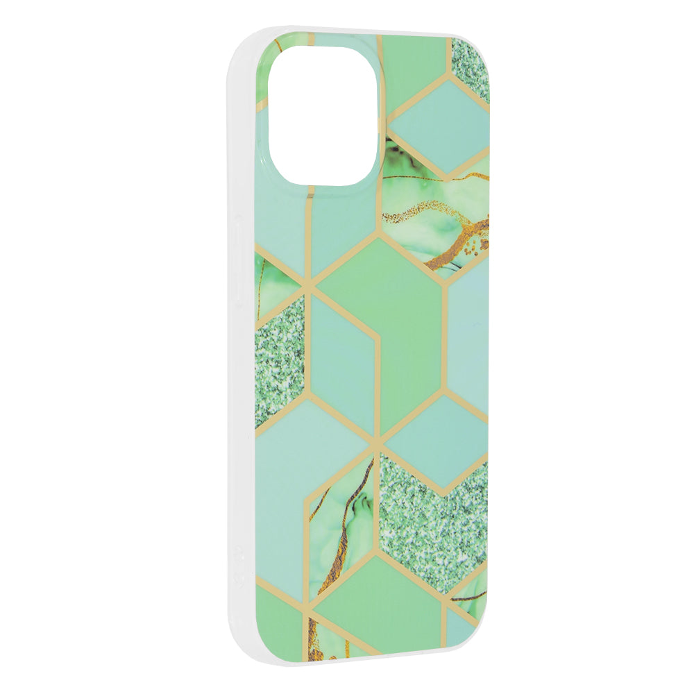 Case for Apple iPhone 15, Techsuit, Marble, Green