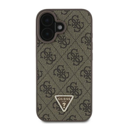 Θήκη για Apple iPhone 16, Guess, Crossbody 4G Triangle Strass, Καφέ