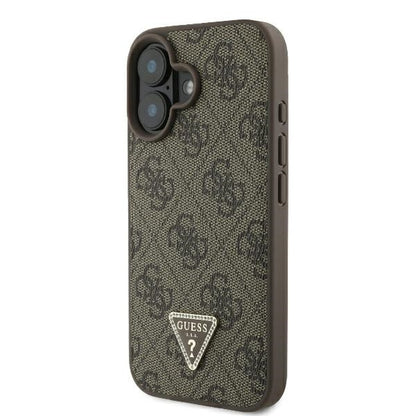 Θήκη για Apple iPhone 16, Guess, Crossbody 4G Triangle Strass, Καφέ