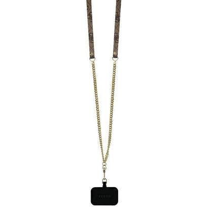 Θήκη για Apple iPhone 16, Guess, Crossbody 4G Triangle Strass, Καφέ