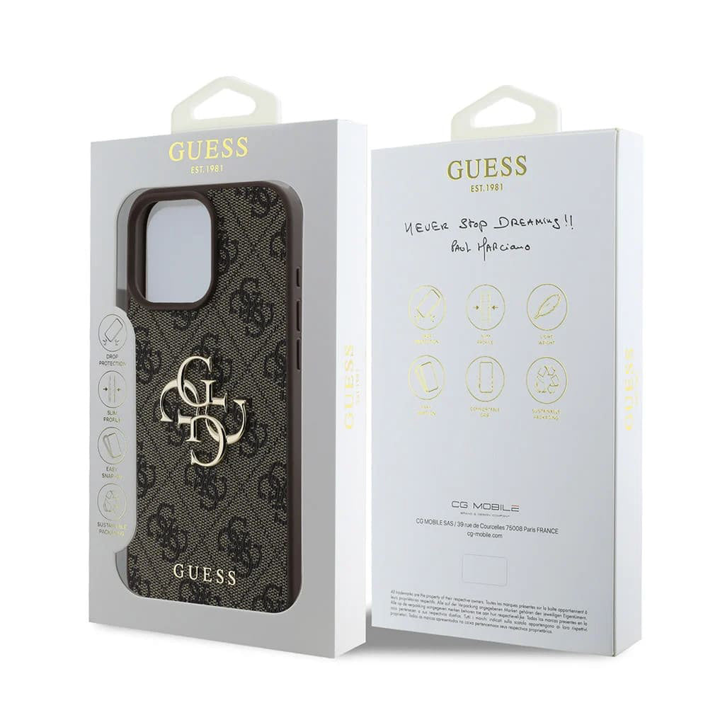 Θήκη για Apple iPhone 16 Pro, Guess, 4G Big Logo, Καφέ