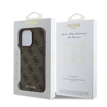 Case for Apple iPhone 16 Pro Max, Guess, 4G Classic, Brown