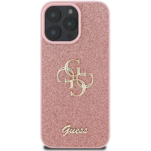 Θήκη για Apple iPhone 16 Pro Max, Guess, Fixed Glitter Big 4G, Ροζ