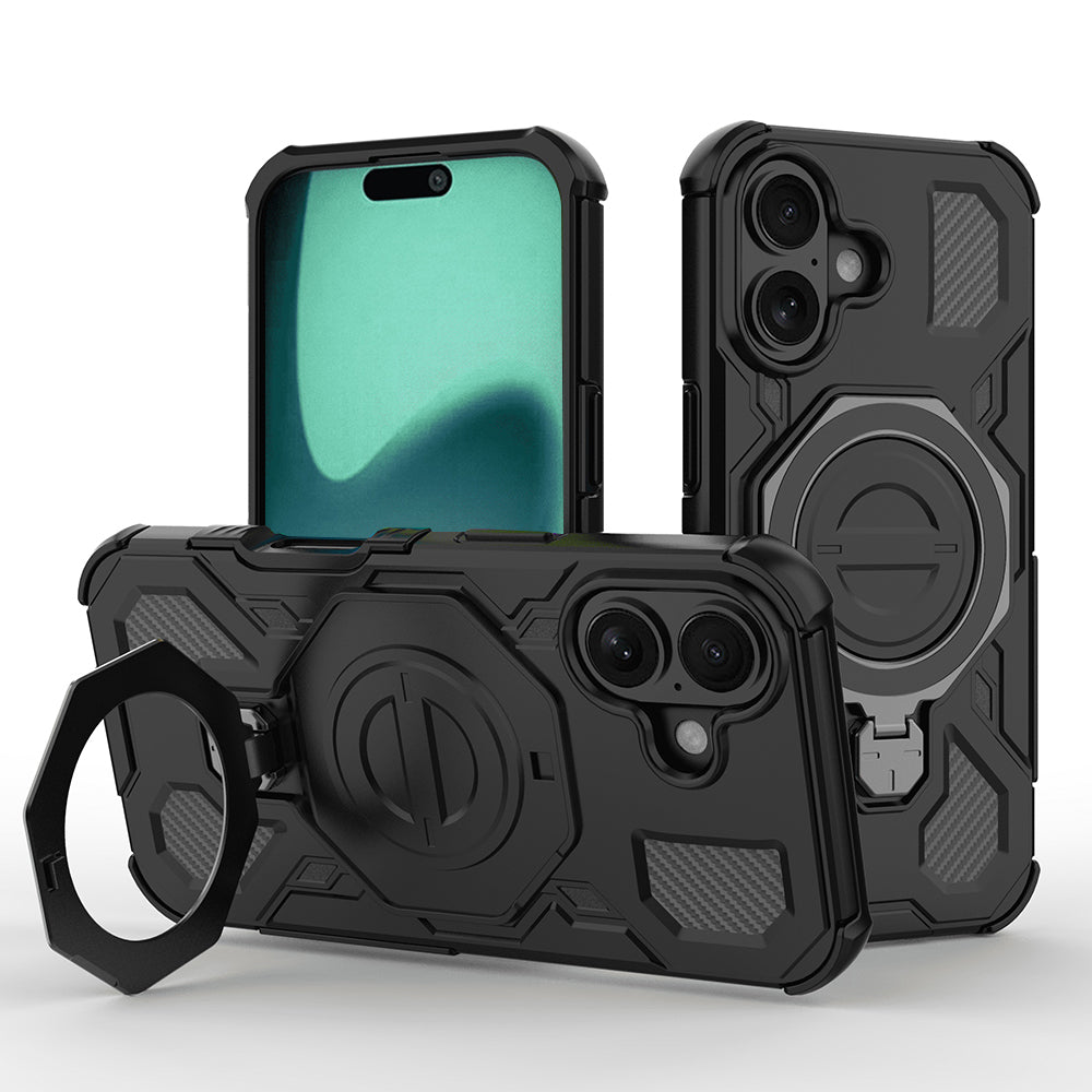 Case for Apple iPhone 16, Techsuit, Carbon Shield Pro, Black