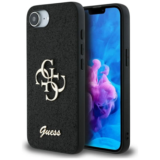 Θήκη για Apple iPhone 17e / 16e, Guess, Fixed Glitter Big 4G, Μαύρη