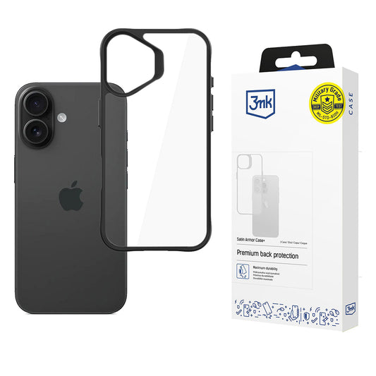 Case for Apple iPhone 17, 3MK, Satin Armor Case+, Black