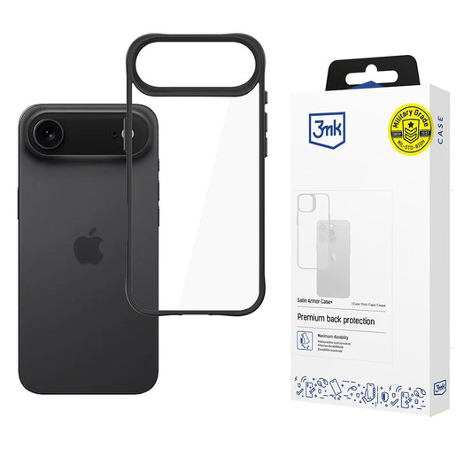 Case for Apple iPhone 17 Air, 3MK, Satin Armor Case+, Black