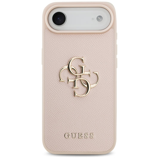 Case for Apple iPhone 17 Air, Guess, 4G Grained Big and Classic Logo, Pink