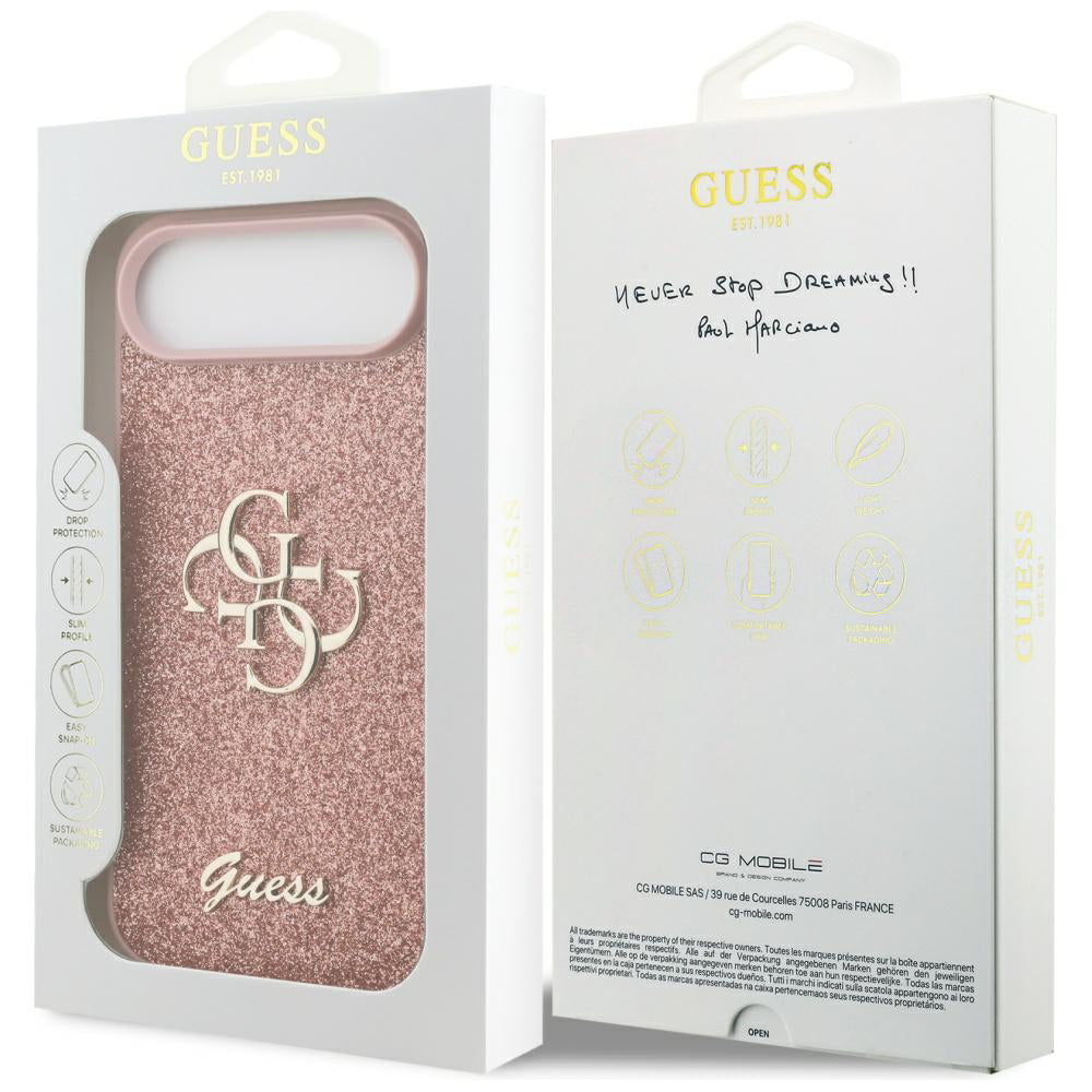 Θήκη για Apple iPhone 17 Air, Guess, Fixed Glitter Big 4G, Ροζ